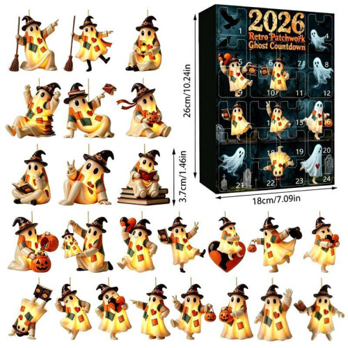 (Patch Ghost 4)Halloween Ghost Blind Box Calendar Countdown For Home Party Decor Family Interaction 1