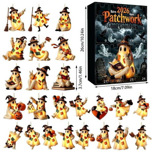 (Patch Ghost 2)Halloween Ghost Blind Box Calendar Countdown For Home Party Decor Family Interaction 2