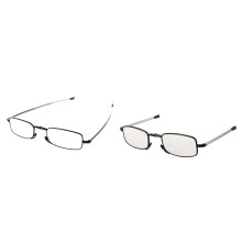 2PCS Portable 1 Pairs of Compact Folding Reading Glasses with  Flip Top Carrying Case, +1.0 & +1.5