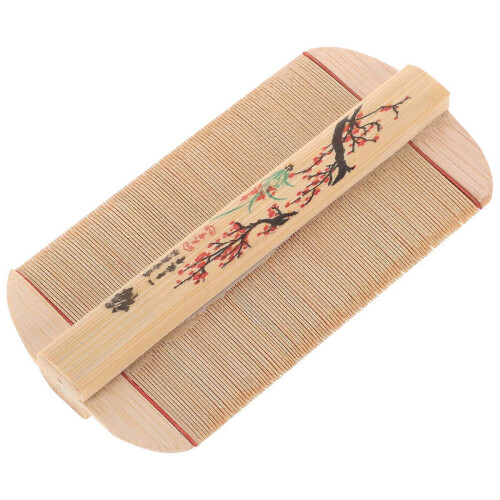 Bamboo Fine Comb Double Sided for Nits and Dandruff Daily Removal 1Pack