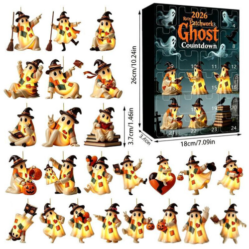 (Patch Ghost 2)Halloween Ghost Blind Box Calendar Countdown For Home Party Decor Family Interaction