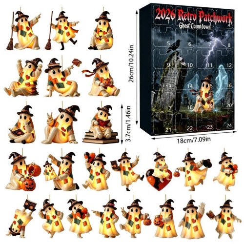 (Patch Ghost 5)Halloween Ghost Blind Box Calendar Countdown For Home Party Decor Family Interaction