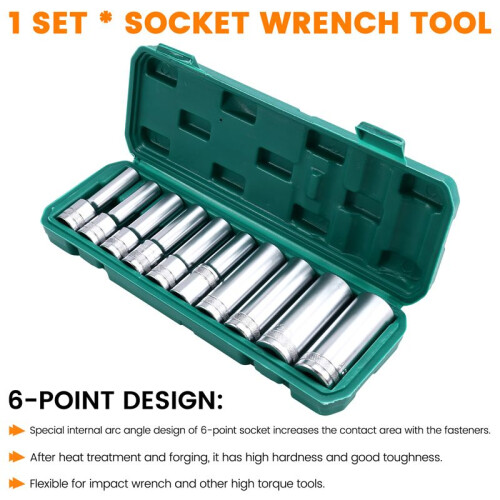 6-Point Impact Socket Set Impact Socket Set Socket Wrench Tool Outer Hexagonal Sleeve Set Socket Wrench 1
