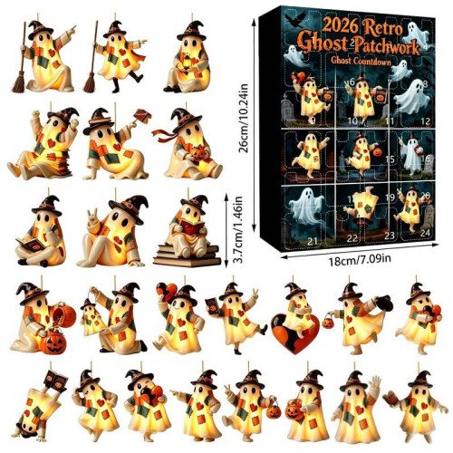 (Patch Ghost 1)Halloween Ghost Blind Box Calendar Countdown For Home Party Decor Family Interaction