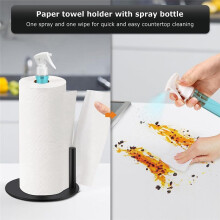 Papierhandtuchhalter mit SprüHflasche, Papierhandtuchhalter Aus Edelstahl für die Arbeitsplatte