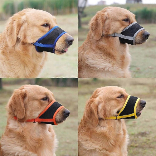 Adjustable Dog Muzzle – Soft Secure Muzzle for Medium & Large Breeds (Orange, Size M) 1