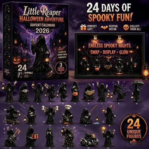 Witch Ghosts Halloween Holiday Countdown Calendar Acrylic Figurines Box Blind 2