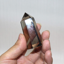 (3-4cm)Obelisco de quartzo natural citrino esfumaçado varinha de cristal ponto cura decoração para casa presente