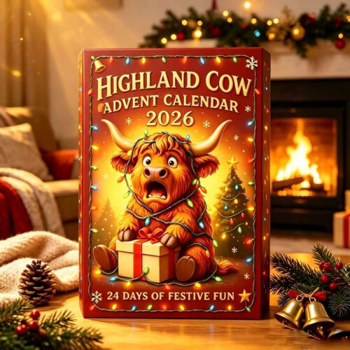 Highland Cow Christmas Advent Calendar Blind Box Countdown Three Toy Dimensional 1