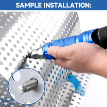 Aluminum Alloy Cordless Electric Rivet Nut Gun Tool Set Attachments 3/32in 1/8in 5/32in 1/4in DIY Hex Shank Nozzles