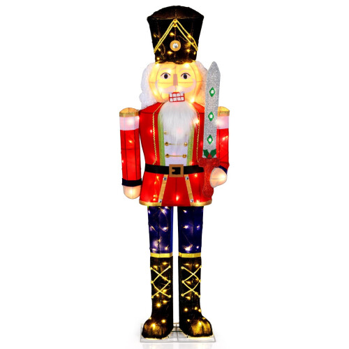 Beleuchtete Nussknackerfigur, 157 cm, 100 LED-Leuchten