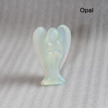 (Opal)Estatueta de anjo da guarda de cristal esculpida pedra de bolso estátua de artesanato de cura 15"
