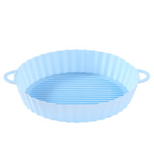 (Blue)Air Fryer Silicone Pot Airfryer Baking Accessories Replacement Basket Liner