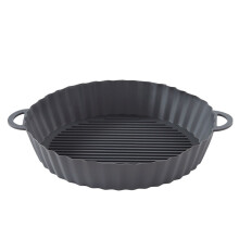 (Gray)Air Fryer Silicone Pot Airfryer Baking Accessories Replacement Basket Liner