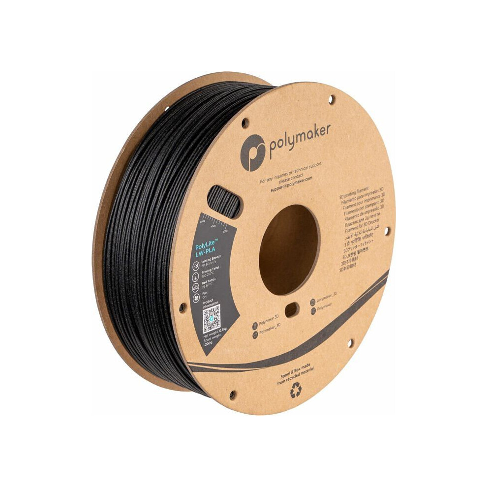 Polymaker PolyLite LW-PLA (800 g, 1.75 mm), Filament, Schwarz - Bild 5