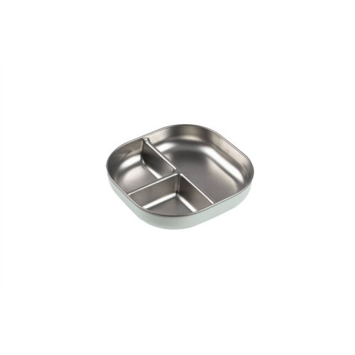 BEABA Assiette compartimentée bébé en inox micro-ondable Vert-de-Gris