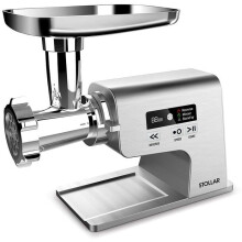Vleesmolen zilver - STOLLAR - BMG900 - 600 W - 3 kg/min - Omkering - Behuizing van metaal - Trechter van metaal