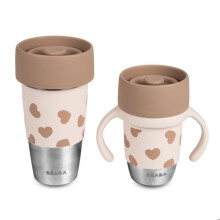 Set 2 tasses d'apprentissage 360 en inox CLICK & DRINK Grand Amour