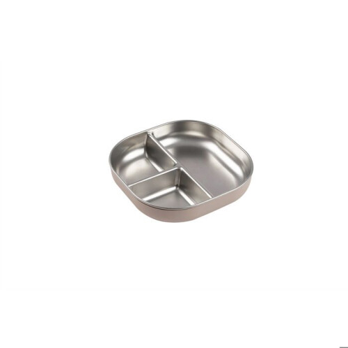 BEABA Assiette compartimentée bébé en inox micro-ondable Barbe à Papa