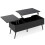 Mesa de centro elevable ajustable con almacenamiento oculto, color negro 2