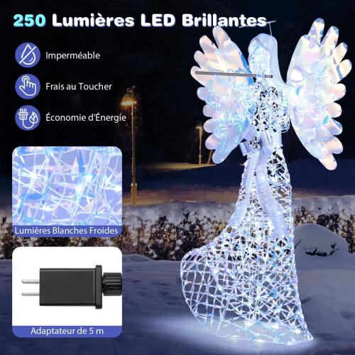LED-Weihnachtsengel, 1,58 m, 250 LEDs, Weiß 2