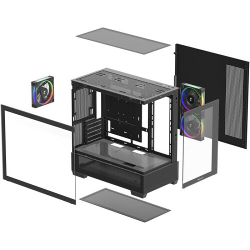 PC-behuizing - DEEPCOOL - CG380 3F - Mid-toren - Micro-ATX - 3 ARGB-ventilatoren inbegrepen 1