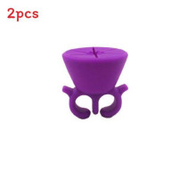 (Purple)2pcs Soft Flexible Silicone Wearable Nail Polish Bottle Holder Portable Ring