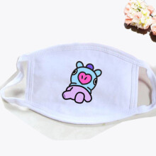 (MANG White)Mignon Kpop Bts Bouche Visage Masque Respirateur Cyclisme Anti Poussiere Fans