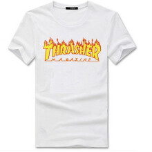 (WHITE,XXXL)Unisex Mens Womens Short Sleeve Tshirt Thrasher Tops Crew Neck Tee Pullover