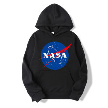 (Black,Tag L=US S)Nasa Hoodie Pullover Tops Sweaters Unisex Hiphop Skateboard Tops Sweatshirts