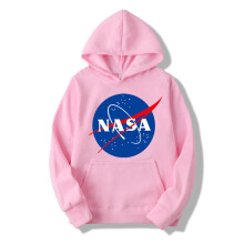 (Pink,Tag XL=US M)Nasa Hoodie Pullover Tops Sweaters Unisex Hiphop Skateboard Tops Sweatshirts