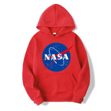 (Red,Tag L=US S)Nasa Hoodie Pullover Tops Sweaters Unisex Hiphop Skateboard Sweatshirts Tops