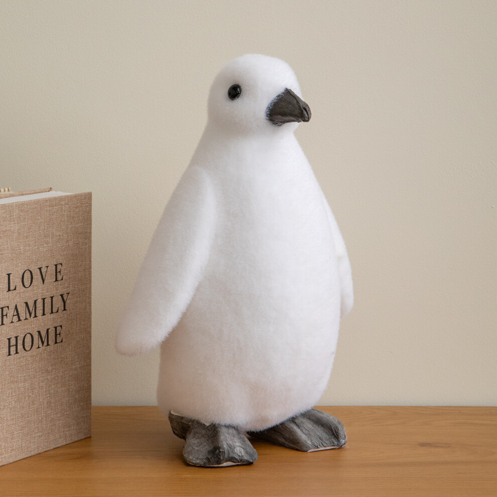 Three Kings 36Cm Large Flocked Penguin Christmas Decoration