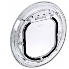 Clear Cat Flap with Tunnel – Lockable Pet Door with 4 Lock Modes, L Clear