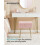 Vanity Stool - Wood and Metal - Slate Grey - Storage with Adjustable Feet 2