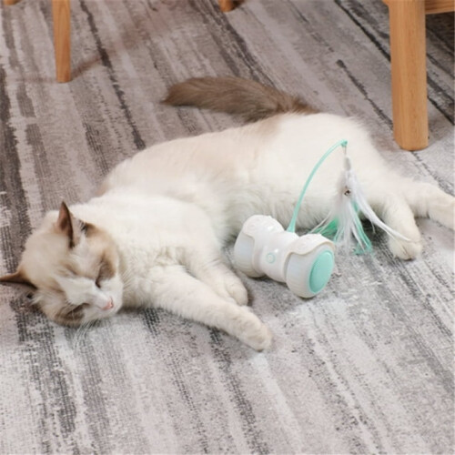 Interactive Robotic Cat Toy – USB-Rechargeable 360 Self-Rotating Ball with LED Light 1