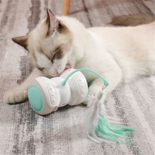 Interactive Robotic Cat Toy – USB-Rechargeable 360 Self-Rotating Ball with LED Light