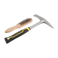 Welding Chipping Hammer and Wire Brush, Heavy Duty Steel Slag Hammer with Wire Brush Slag Removal Tool for Welders