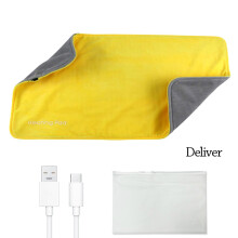 (Yellow) 50*30CM Winter 10W Electric Heating Blanket Rapid Heating USB Heated Mat Thermal Blanket Washable Pet Heating Pad Home