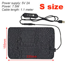 (S) USB Reptile Heating Mat Pet Electric Heater Blanket 3‑Gear Adjustable Temperature Controller Reptile Incubator Warm Mat Winter