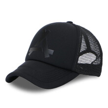 (Blanc, one size) Triangle Design Baseball Cap Unisex Breathable Adjustable Polo Trucker Hat Sun Hat Black