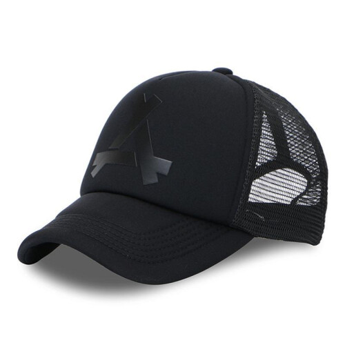 (Blanc, one size) Triangle Design Baseball Cap Unisex Breathable Adjustable Polo Trucker Hat Sun Hat Black