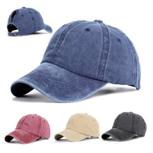(Noir) Ponytail Baseball Cap Women Washed Denim Adjustable Outdoor Trucker Hat
