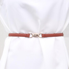 (Noir, pack-2) Women's Retro Adjustable Skinny Belt - PU Leather Metal Buckle Waistband - Black