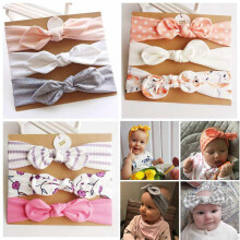 (Violet, pack-5) Baby Bunny Ear Headbands 3 Pack, Flower Bow Elastic Hair Bands for Girls Toddlers Kids