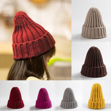 (Blanc, pack-2) Baby Knitted Hat Newborn Beanie Winter Warm Kids Hat for Boys Girls Soft Comfortable Multi-Color
