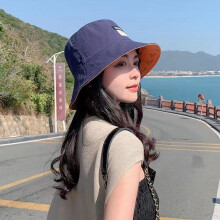 (Orange, pack-3) Reversible Bucket Hat for Women Girls Wide Brim Foldable Flat Top Panama Sun Hat Beach Fisherman Cap