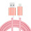 USB kabel s Lightning konektorem pro iPhone a iPad, 2,1A, 2m - růžový 1