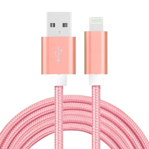USB kabel s Lightning konektorem pro iPhone a iPad, 2,1A, 2m - růžový