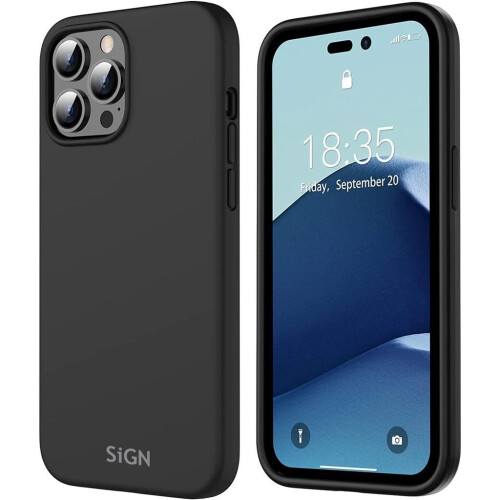 Tekuté silikonové pouzdro pro iPhone 14 Pro Max - černé